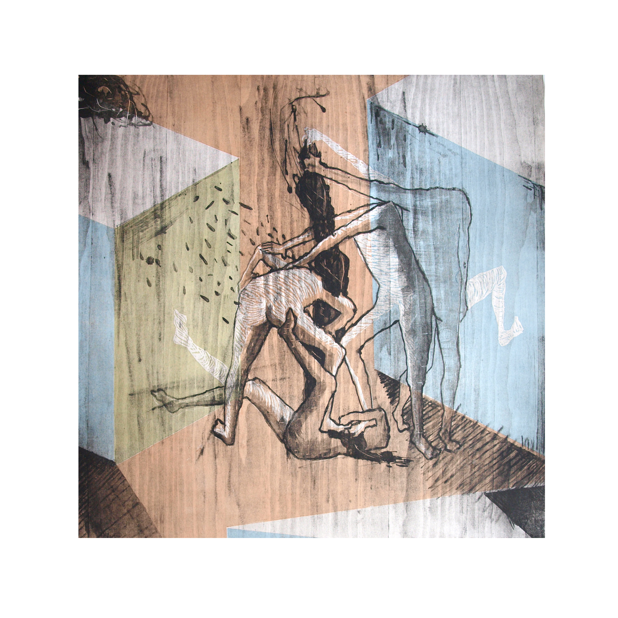 Aporía y mokulitho. 2019. Xilografía, linografía y mokulitho.